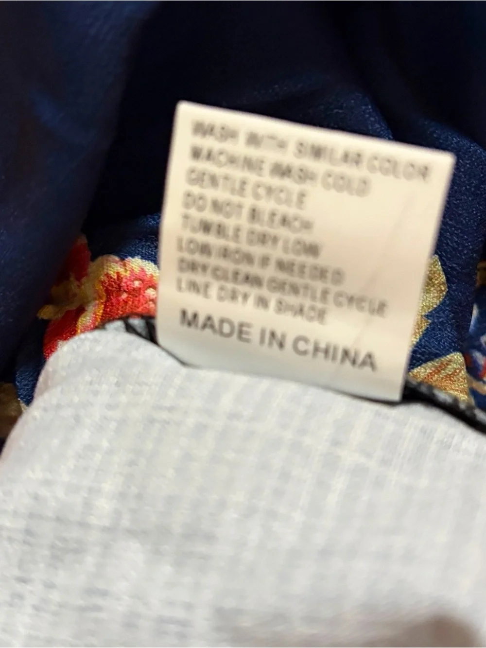 NWOT Dalia Macphee  Navy Floral Embroidered Mini Dress with Belt Size-Large - Picture 7 of 8